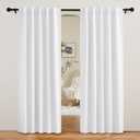 RYB HOME White Curtains 80 inches Long, Thermal Insulating Large Window Curtains for Living Room Sliding Glass Door Dining Home Office Backdrop, Pure White, W 42 x L 80 per Panel, 2 Panels