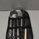 Camping Cooking Utensils Set, Stainless Steel Grill Tools, Camping BBQ Cookware Gear and Equipment for Travel Tenting RV Van Picnic Portable Kitchen Essentials Accessories (Black-16 PCS)