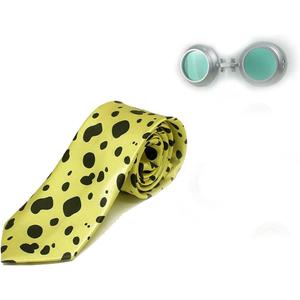 Ealipoi Kento Nanami Cosplay Tie Anime Cosplay leopard Print Tie With Glasses (Green)
