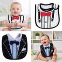Baby Toddler Infant Boys Girls Drool Drooling Bibs Bowtie Tuxedo Bow Neck Tie Burp Cloths Unisex Pack