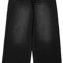 Mens Loose Fit Hip Hop Jeans Straight Retro Relaxed Fit Denim Pants Classic Vintage Plain Washed Baggy Jean (XL, 43 Inchs Length)