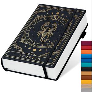 TIEFOSSI Constellations A5 Dotted Hardcover Journal Notebook, 100gsm 400pages Writing Paper, Organizers Notebook for Women, Men, Teens (Scorpio)