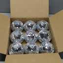Suwimut 9 Pack Mirror Disco Ball, 4 Inch Small Reflective Mirror Ball Ornaments Silver Hanging Disco Balls with Attached String for Reflect Light, Party Favor, Home Bands Decorations, Stage Props