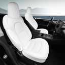 Car Seat Cover Front 2Pcs Full Set Nappa Leather, Compatible with Tesla Model Y/3 Car Seat Bottom Protector, Waterproof for 2020 2021 2022 2023 2024 Model Y/3 Accessories