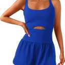 Wenlia Women Workout Romper Onesie with Padded Bras Sleeveless One Piece Outfits Shorts Atheletic Running Jumpsuit Clothes, XS