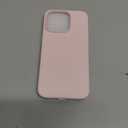 ORNARTO Compatible with iPhone 16 Pro Case 6.3", Slim Liquid Silicone 3 Layers Soft Gel Rubber Shockproof Protective Cover with Anti-Scratch Microfiber Lining-Chalk Pink