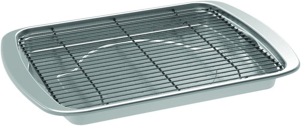 Nordic Ware Oven Crisp Baking Tray 2pc Set Includes Pan and Rack; Natural Aluminum For Air Frying, Crisping, Broiling, Baking (17.10 x 12.40 x 1.40 inches)
