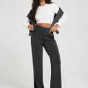 ODODOS Women's Modal Soft Wide Leg Pants with Pockets Adjustable Shockcord High Waist Casual Lounge Pants-29 Inseam, Black, Medium (Black)