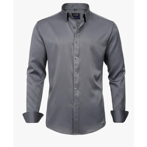 J.VER Men's Dress Shirts Solid Long Sleeve Stretch Wrinkle-Free Formal Shirt Business Casual Button Down Shirts Size 5XL