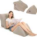 Inflatable Wedge Pillow Set, Inflatable Bed Wedge Pillow Set for Sleeping, Adjustable Sitting Pillows for Back, Leg Pain Relief, GERD, Acid Reflux & Anti Snoring