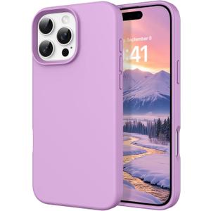 DOMAVER Case for iPhone 16 Pro 6.3'' Case Smooth Liquid Silicone Soft Gel Rubber Microfiber Lining Cushion Cover Shockproof Protective Phone Cases Compatible with iPhone 16 Pro- Elegant Purple