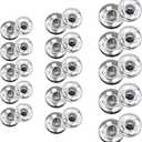 120 Sets 3 Sizes Sew On Snap Buttons Metal Fastener Press for Sewing Clothing Silvery (8mm 10mm 13mm)