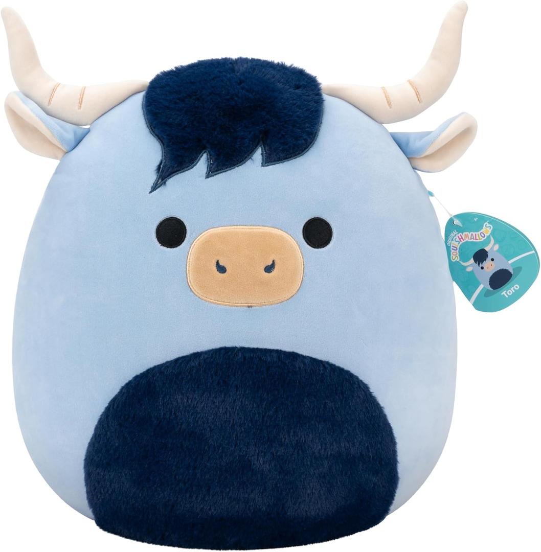 Squishmallows Original 14in Toro The Blue Highland Cow  Official Jazwares Plush (Large)
