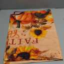 Miaoquhe Fall Thanksgiving Valance for Window 54"x18" Faith Family Fall Pumpkin Sunflower Curtain for Bedroom, Vintage Small Window Treatment Rod Pocket Valance for Kitchen Living Room Decor
