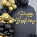 4 x FYSUIMU Large Birthday Felt Sign for Backdrop Glitter Gold Happy Birthday Felt Letter Sign for Men Women Party Arch Decor Wall Photo Prop