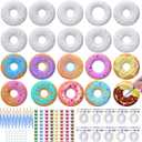 Simgoing 20 Set Donut Ceramic Painting Kit DIY Ceramic to Paint Your Own Donut Figurines Unpainted Plaster Arts and Craft for Adults Birthday Party Favors