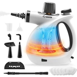 Saker Pressurized Handheld Steam Cleaner,Steam Disinfection Cleaner,Portable Steam Cleaner for Home,1050W Steam Cleaner,Quick Heating & Deep Cleaning of Floors, Cars, and Kitchen with 5 Fiber Cloths