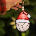 Volleyball Ornament - Volleyball for Girl - boy - Women, Men, Team, Coach - - Christmas Ornament 2025 - - car Hanging Accessories (Santa Hat)