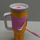 Owala Stainless Steel Triple Layer Insulated Travel Tumbler with Spill Resistant Lid, Straw, and Carry Handle, BPA Free, 40 oz, Orange (Tropical)