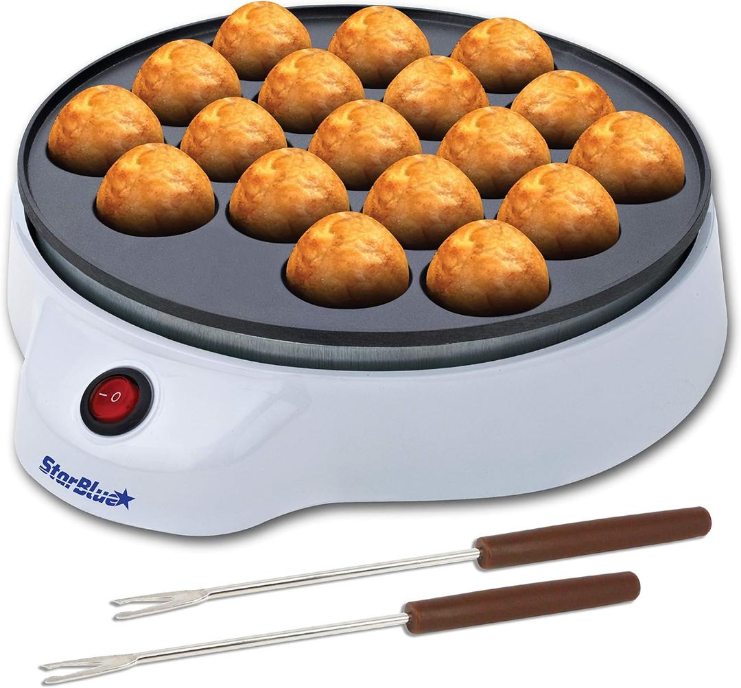 StarBlue Takoyaki Maker - Electric Machine for Japanese Octopus Balls with FREE Picks - Easy to Operate, AC 120V 50/60Hz 650W
