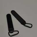 uxcell 2 Pack Shopping Cart Hooks, Leather Adjustable Straps for Trolleys, Backpacks Wheelchairs, Shopping Carts, Black