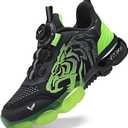 Kids Sneakers Boys Girls Running Tennis Shoes Athletic Sports Casual (1.5 Little Kid, Black Green-8160-1)