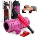 JOYENERGY 5 in 1 Foam Roller Set, Trigger Point Foam Roller Patented, Massage Stick, Massage Ball, Resistance Band for Deep Muscle Massage Pilates Yoga, Fitness Exercise for Whole Body