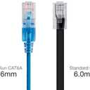 Monoprice SlimRun Cat6A Ethernet Patch Cable - Snagless RJ45 UTP Pure Bare Copper Wire 10G 30AWG 50ft Blue 10-Pack