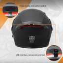 OUMURS DOT Modular Motorcycle Full Face Helmet Flip-Up Dual Visor, Lightweight & DOT Approved, Matte Black (Black) XL