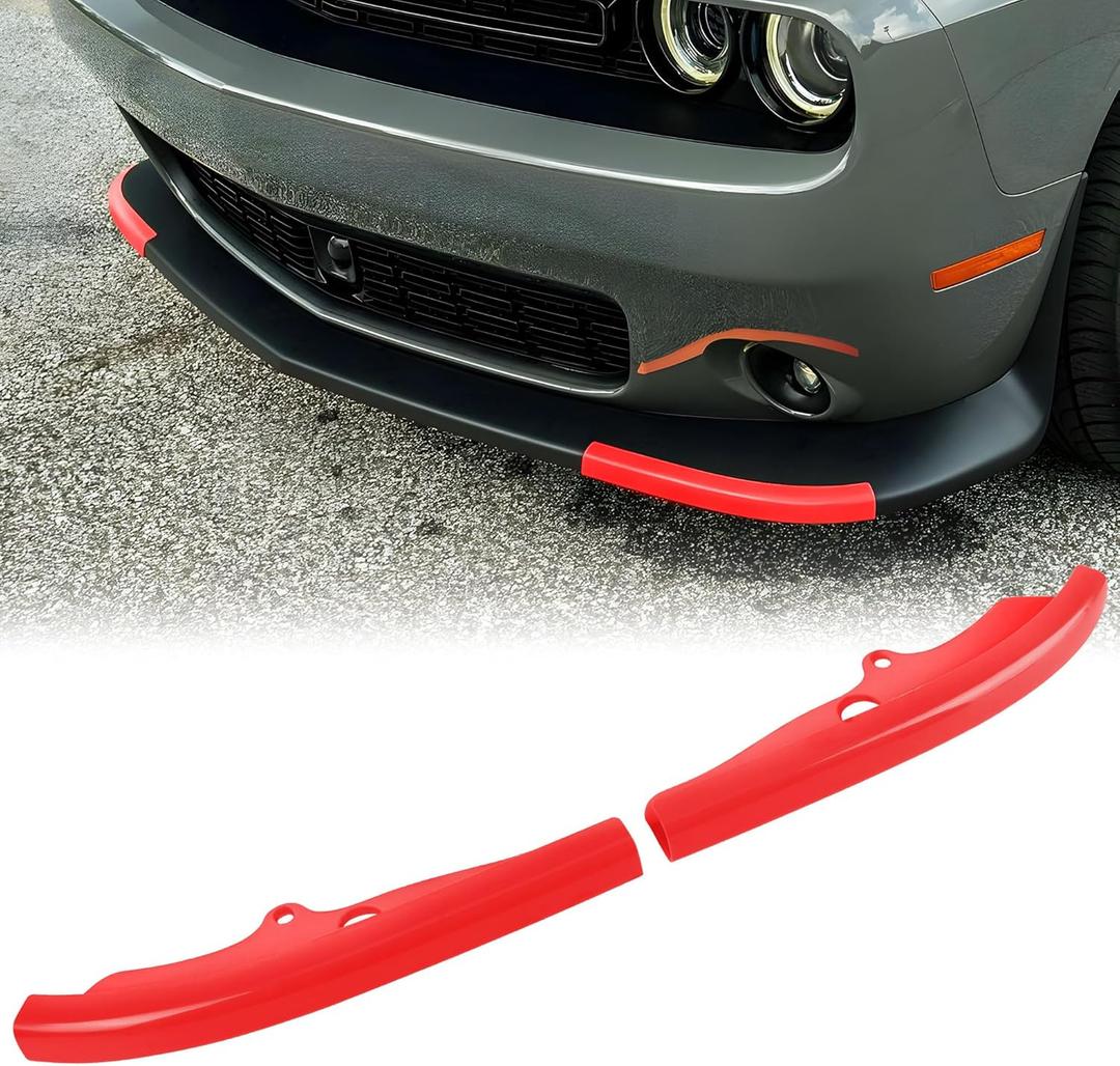 Front Bumper Lip Splitter Cover, for 2015-2023 Dodge Challenger Scat Pack R/T GT SRT, 2 PCS, Red