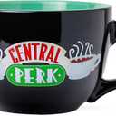 Silver Buffalo FRIENDS Central Perk Black Ceramic Mug Oversized for Coffee, Soup, 24 Ounces