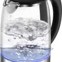 Cosori Electric Kettle, No Plastic Filter & Spout, 1.7L Tea Kettle & Hot Water Boiler For Coffee & Tea, Water Heater & Teapot, Automatic Shut Off, Borosilicate glass, Black, 1500W (1.8 Quarts)