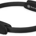 Gaiam Pilates Ring Fitness Circle - Lightweight & Durable Foam Padded Handles, Flexible Resistance Exercise Equipment for Toning Arms, Thighs/Legs & Core (15", Black)
