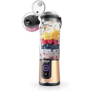 Ninja Blast Portable Blender, Cordless, 18oz. Vessel, Personal Blender For-Shakes and Smoothies, BPA Free, Leakproof-Lid and Sip Spout, USB-C Rechargeable, Dishwasher Safe, Metallic Copper, BC151CP