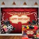 Movie Night Backdrop Red Carpet Movie Theme Birthday Party Background Children Star Movie Theme Party Photography Decoration Photo Shoot Props 7x5FT (7x5FT(width 210cm x Height 150cm))