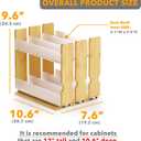 SpaceAid Bamboo Pull Out Spice Rack Organizer for Cabinet, Heavy Duty Slide Out Seasoning Kitchen Pantry Sliding Vertical Organization, 7.6" Wide, 3 Drawers(2" Wide), 2-Tier, Natural