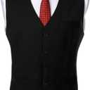 JEMITOP Men's Classic Slim Fit Dress Vest Formal Wedding Prom Tuxedo Suit Vest with Pocket, Small