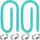 Jadive 2 Pcs Pool Hose for Above Ground 1.5 Inches Diameter Upgraded Pump Replacement 59 Inches Length Swimming with 4 Pcs Hose Clamps for Pool Pump Filter(Lake Blue)