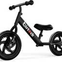 Birtech Balance Bike for 2,3,4,5 Year Old Kids, 12 Inch Toddler Balance Bike Kids Indoor Outdoor Toys, No Pedal Training Bicycle with Adjustable Seat Height, Airless Tire, Black