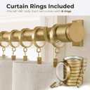 1 ¼” Heavy Duty Adjustable Curtain Rod, 4-7ft, Brushed Gold | Large Diameter Luxury Drapery Pole, Fits 48-84in Windows, Full Set Includes 8 Curtain Rings