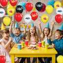 Race Cars Balloons,30 Pcs 12inch Red Yellow White Balloons Race Printed Latex Balloon for Checkered Flags Racing them Party Boys Birthday Fast Gathering Decorations Supplies
