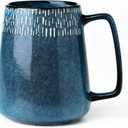24 oz Large Ceramic Coffee mugs, Extra Large Tea and Coffee Cups, Large Handle Design, Big Coffee Mug for Office and Home, Microwave and Diahwasher Safe. (24 oz star blue)