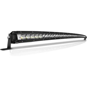 52 Inch Curved LED Light Bar, 400W Super Bright Flood & SpotBeam Combo - 60000LM Off Road Driving Single Row Light Bars for Trucks for Jeep Trucks Boats ATV UTV Cars