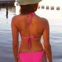 Kira - Women's Side Tie Bikini Bottom with Cheeky Coverage, Sexy Swimwear Separates for Women, Taffy, Medium (Pink, M)
