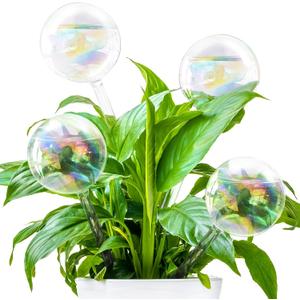 4 Pcs Plant Watering Globes,Rainbow Gradient Glass Watering Devices,Self Watering Planter Insert Plant Accessories for Indoor,Outdoor,Flowerpot,Hanging Plants,Home Garden,8.7" L2.8" D