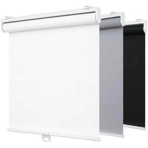 SHADEMOON Blackout Cordless Roller Shades for Indoor Windows,Room Darkening Blind with Spring System Pull Down,Thermal Insulated UV Block Fabric,Home Office (100% Blackout, White,73" W x 72" H)