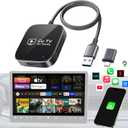 2-in-1 Wireless CarPlay Adapter & Car TV Mate Pro 2026 [Metal & Glass Case] Convert Wired to Wireless Car Play with HDMI Input for TV Stick, Screen Mirroring & Streaming, Fit for 2016+ Cars -Black