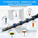 16FT Reach Telescopic Extension Pole, 3-12FT Paint Roller Extension Pole with Flip-Lock Design, Aluminum Alloy Threaded Head for Painting Cleaning Dusting & Window Washing Tools
