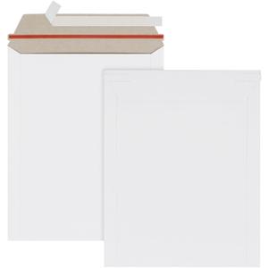 Zmybcpack 100 Pack 7x9 inch Rigid Mailer Self Seal Photo Document Mailers, Stay Flat White Cardboard Shipping Envelopes White Photography Mailers for CD, Photos, Document