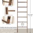Blanket Ladder for The Living Room 6-Tier, Wooden Decorative Quilt Holder for Bed Room, Wall-Leaning Wood Towel Rack for Bathroom，Rustic Farmhouse Ladders for Display. (Washed Brown)